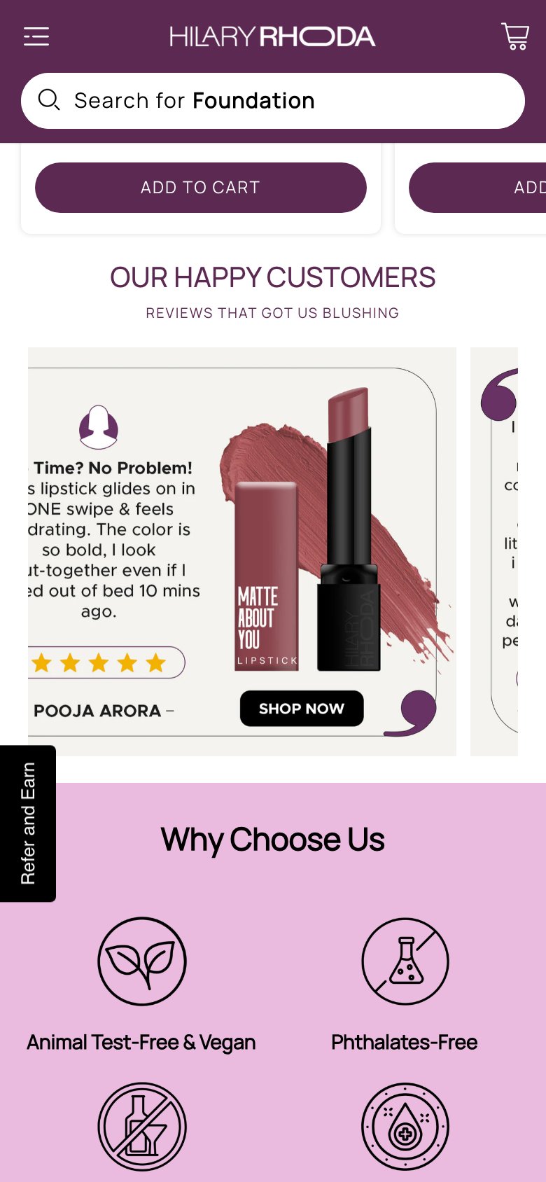 Hilary Rhoda — Empty reviews section