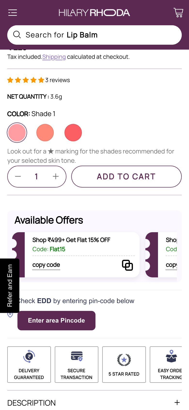 Hilary Rhoda — Shiprocket-only trust badges