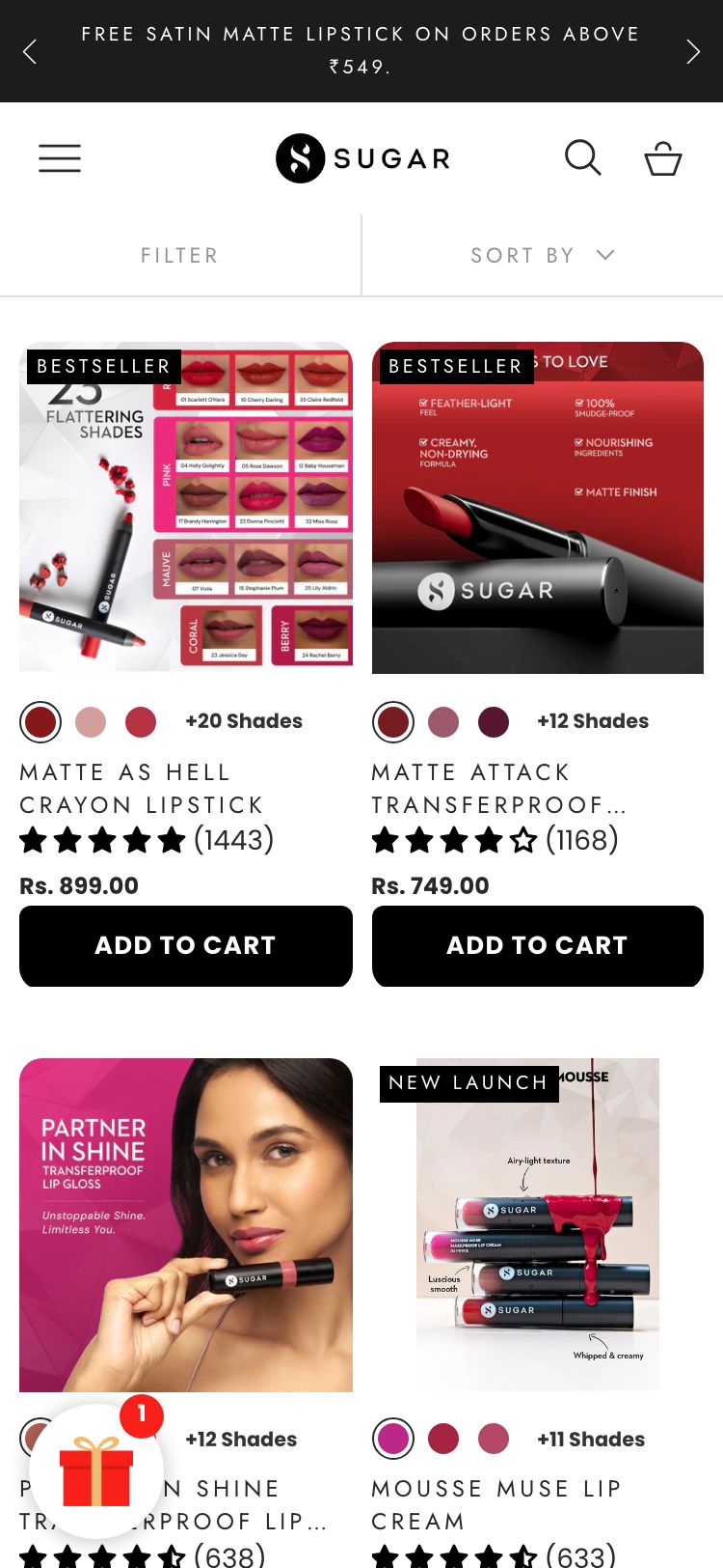 Sugar Cosmetics — Mobile